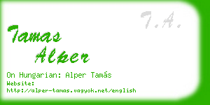 tamas alper business card